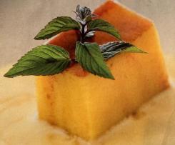 Pudim de queijo da serra, creme de laranja e hortelã - Diogo Rocha
