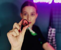 Framboesas geladas com chocolate