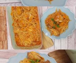 Frango guisado com esparguete (Graça - truques & dicas)